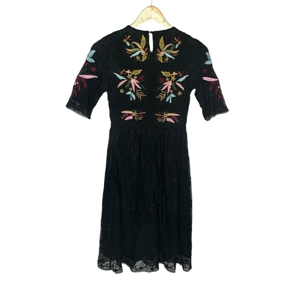 NWT Roolee Naomi Black Lace Floral Embroidered Dress xxs - Picture 9 of 16